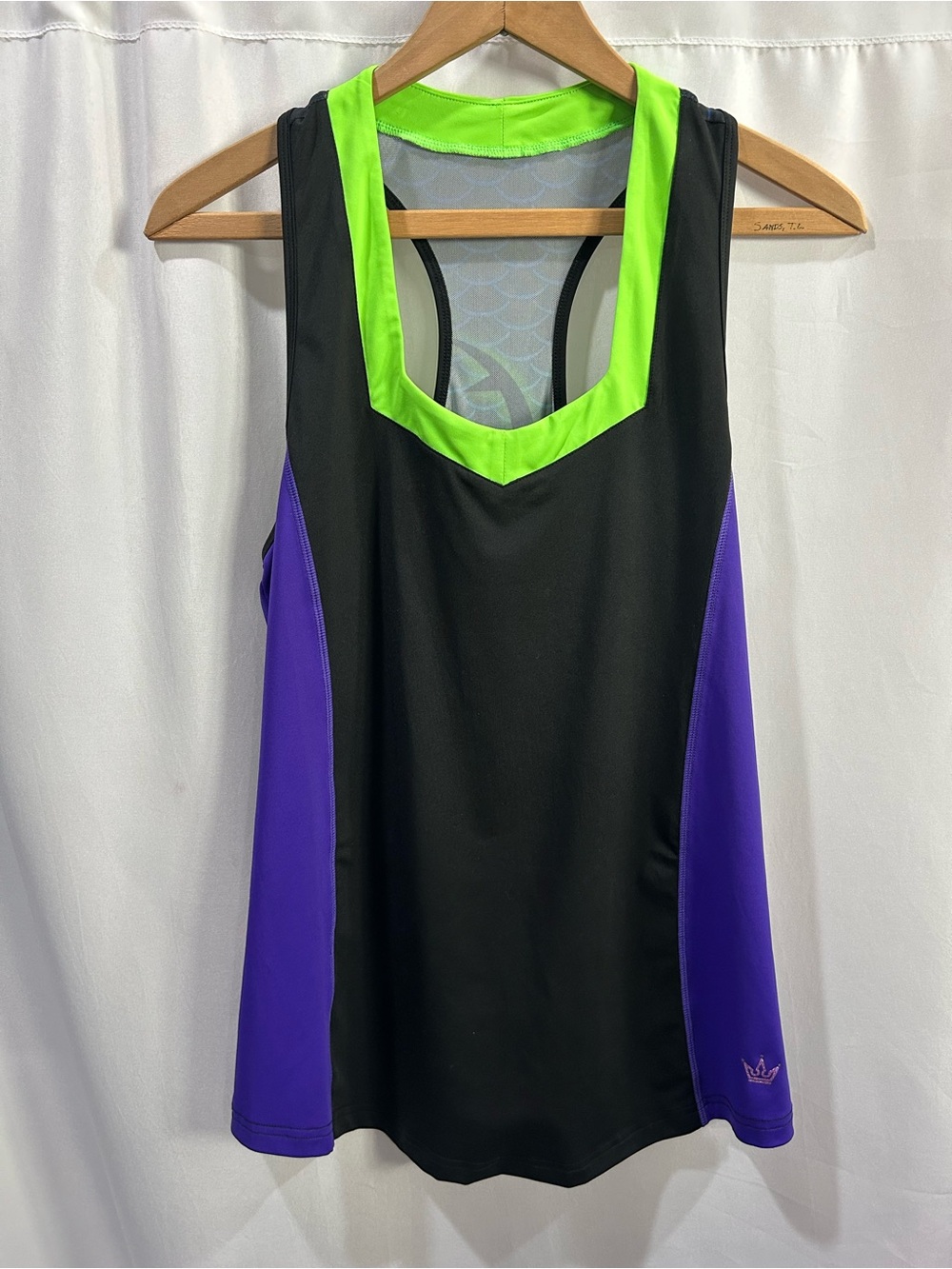 Crowned Athletics Disney Villain Maleficent Flow Tank NWOT